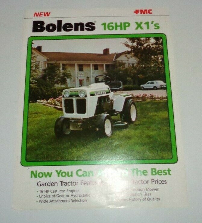 *Bolens H16X1 G16X1 Lawn Garden Tractor Spec Sheet / Sales Brochure 1981