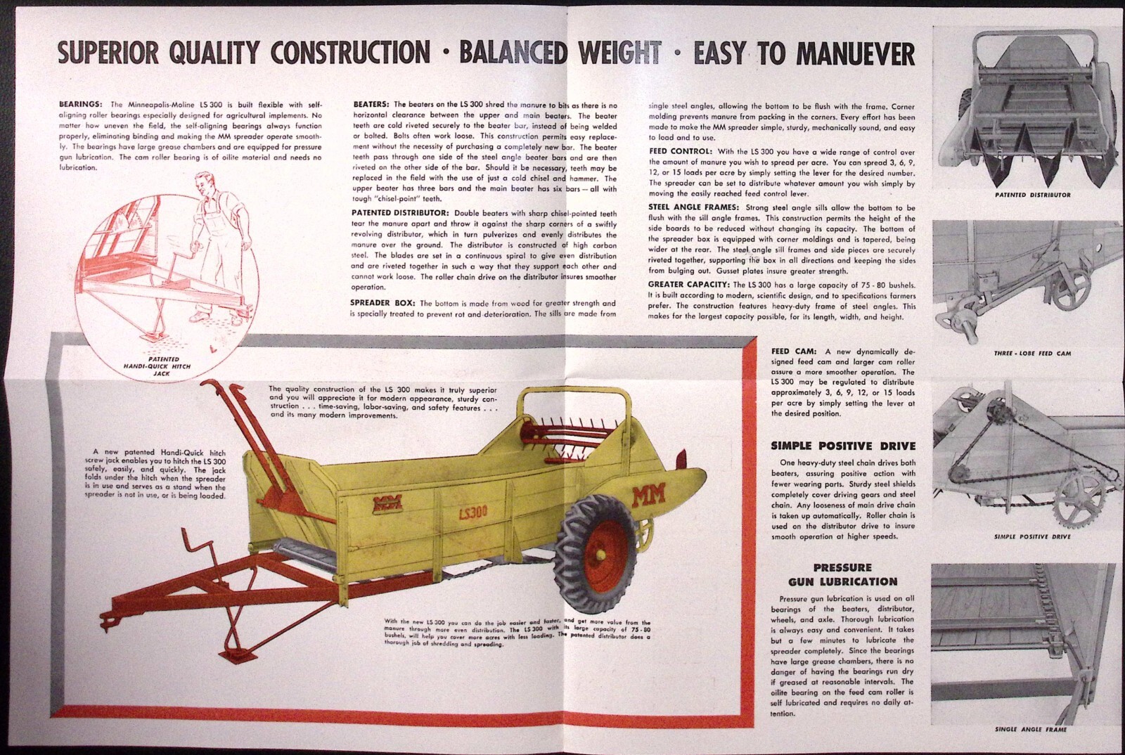 1958 Minneapolis Moline LS300 Manure Spreader Dealer Brochure