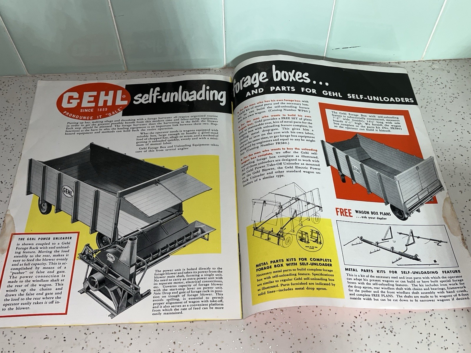 Vintage 1950s Gehl Forage Harvester Letter Sized Booklet Advertiser 15 pages USA