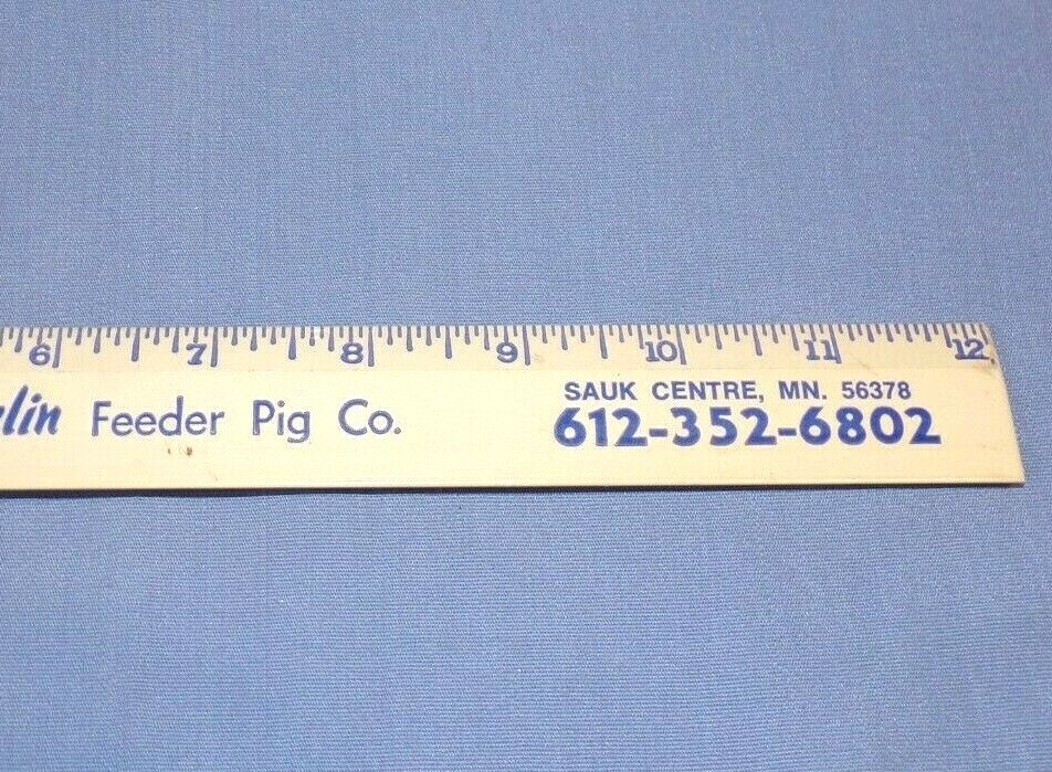 VTG Wood Ruler Advertisement Dale Melin Feeder Pig Sauk Centre MN Feed Farming