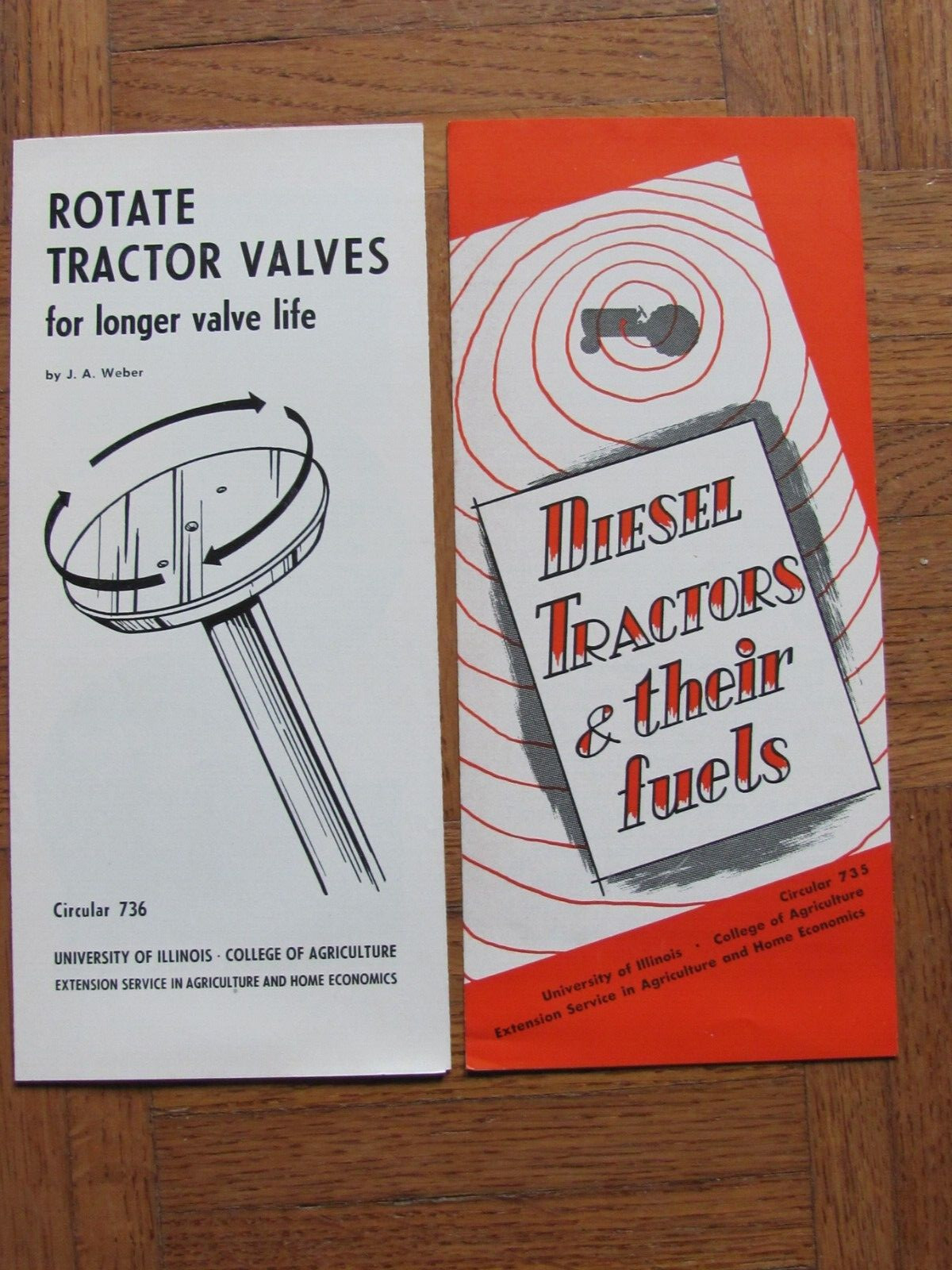 1955 EXTENSION SERVICE UNIVERSITY IL BROCHURES DIESEL TRACTOR & ROTATE VALVES
