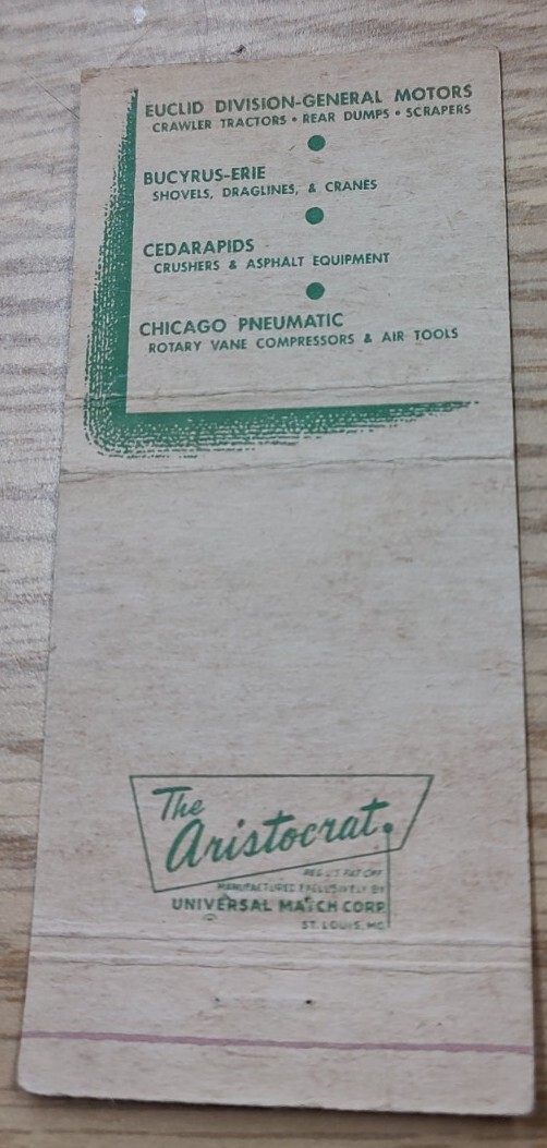 Euclid TC12 TC-12 Twin Crawler Logo Nashville Tennessee Inc TN Matchbook Cover