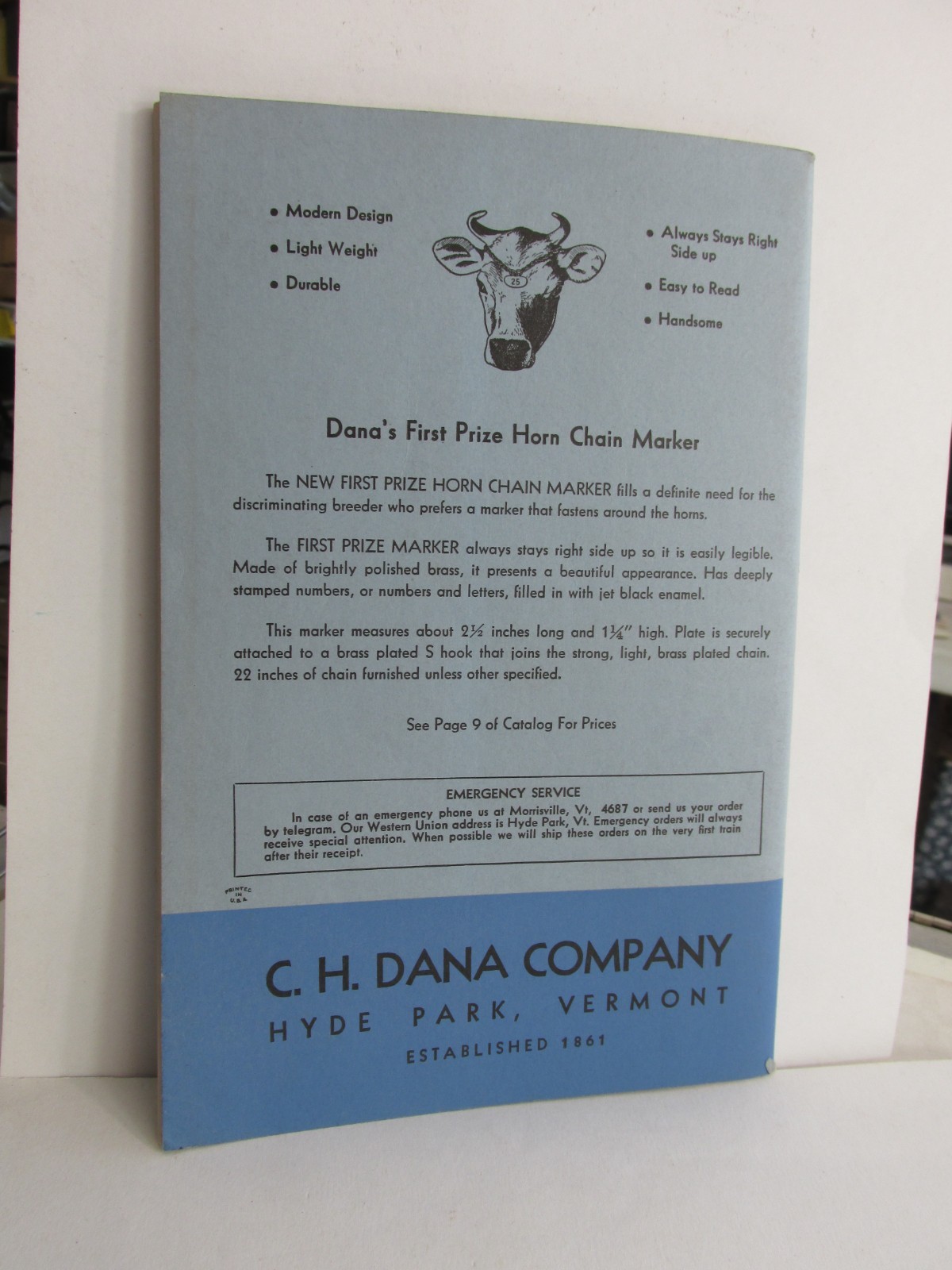 1949 DANA CO. Livestock Supplies Catalog, C.H. Dana Hyde Park Vermont , VT Cows