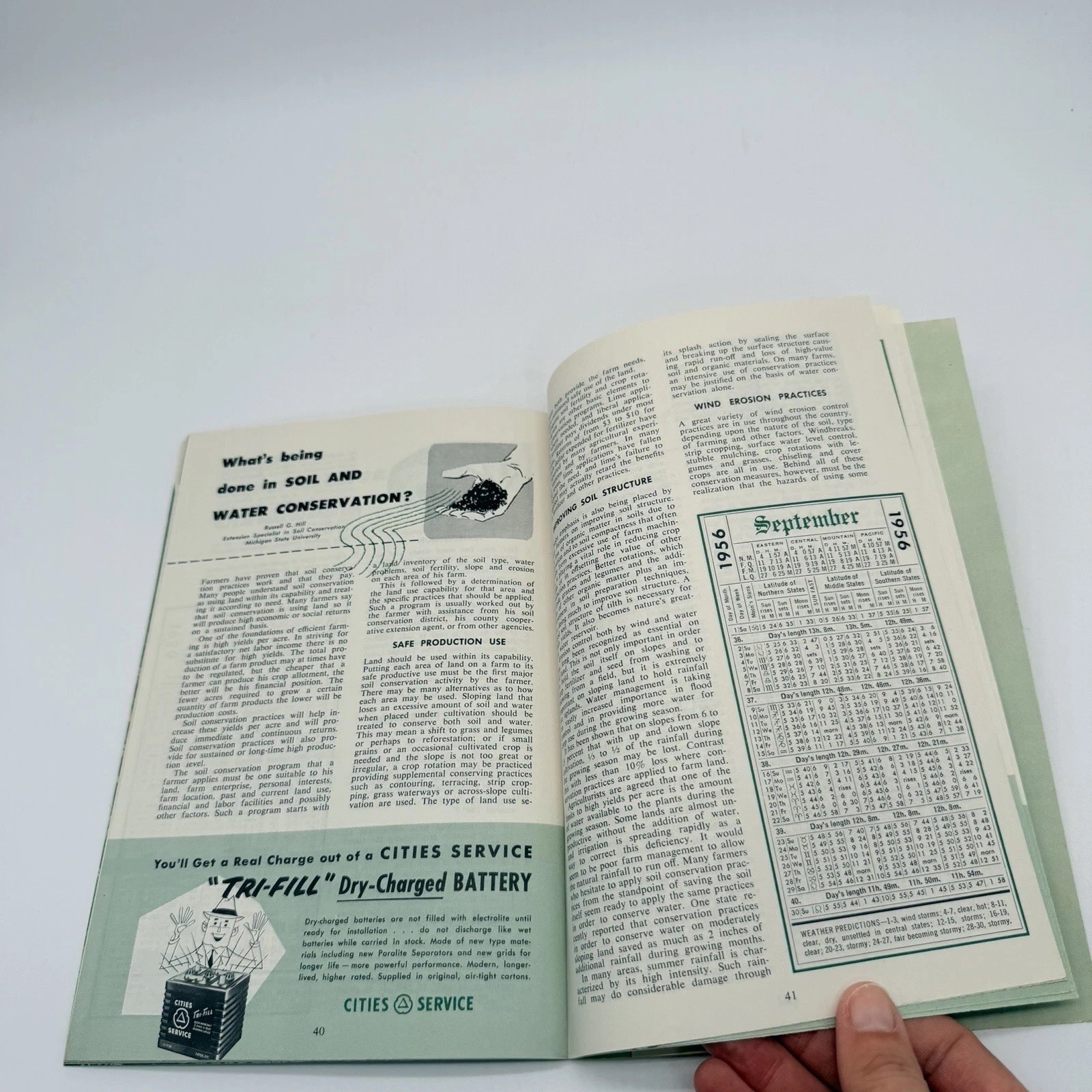 Vtg 1956 Farm Book & Almanac – Cities Service – 50s Tractor Gas Oil Agriculture