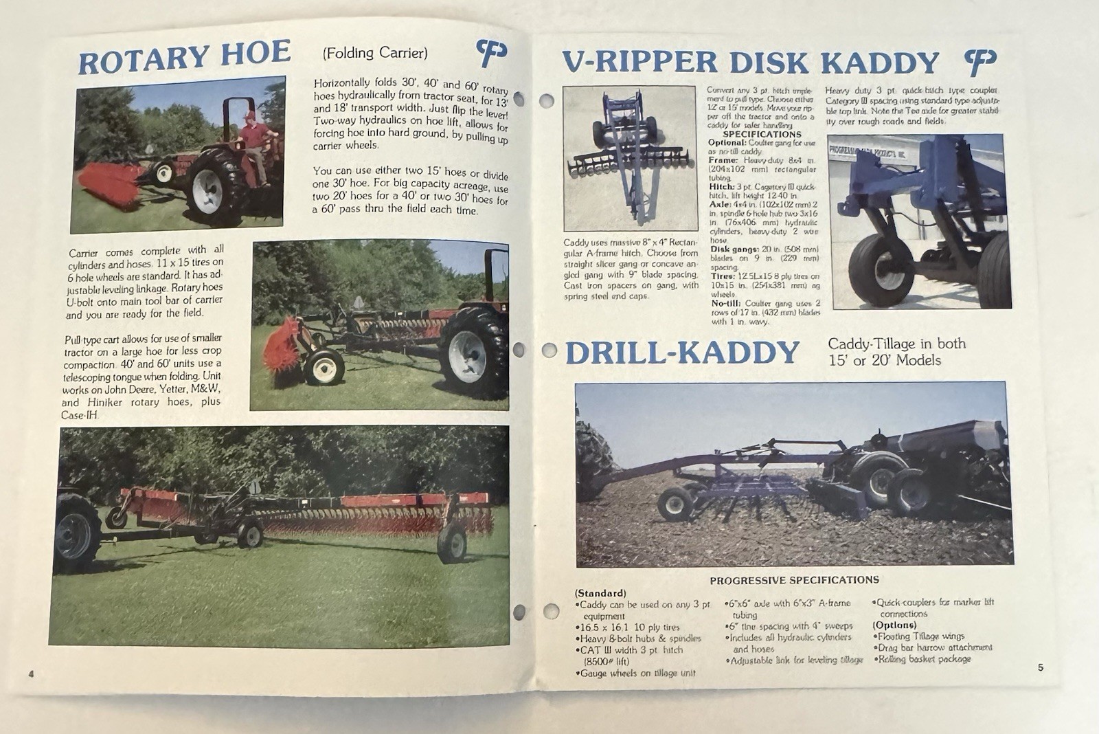 Vintage 1995 Farm Equipment Dealer Brochure Progressive Farm Products Inc.