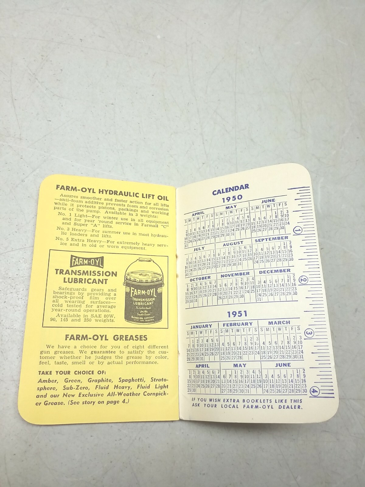 Farm Oyl Memo Book 1950 51 Petroleum Advertising Mondovi Farm Service Wisconsin