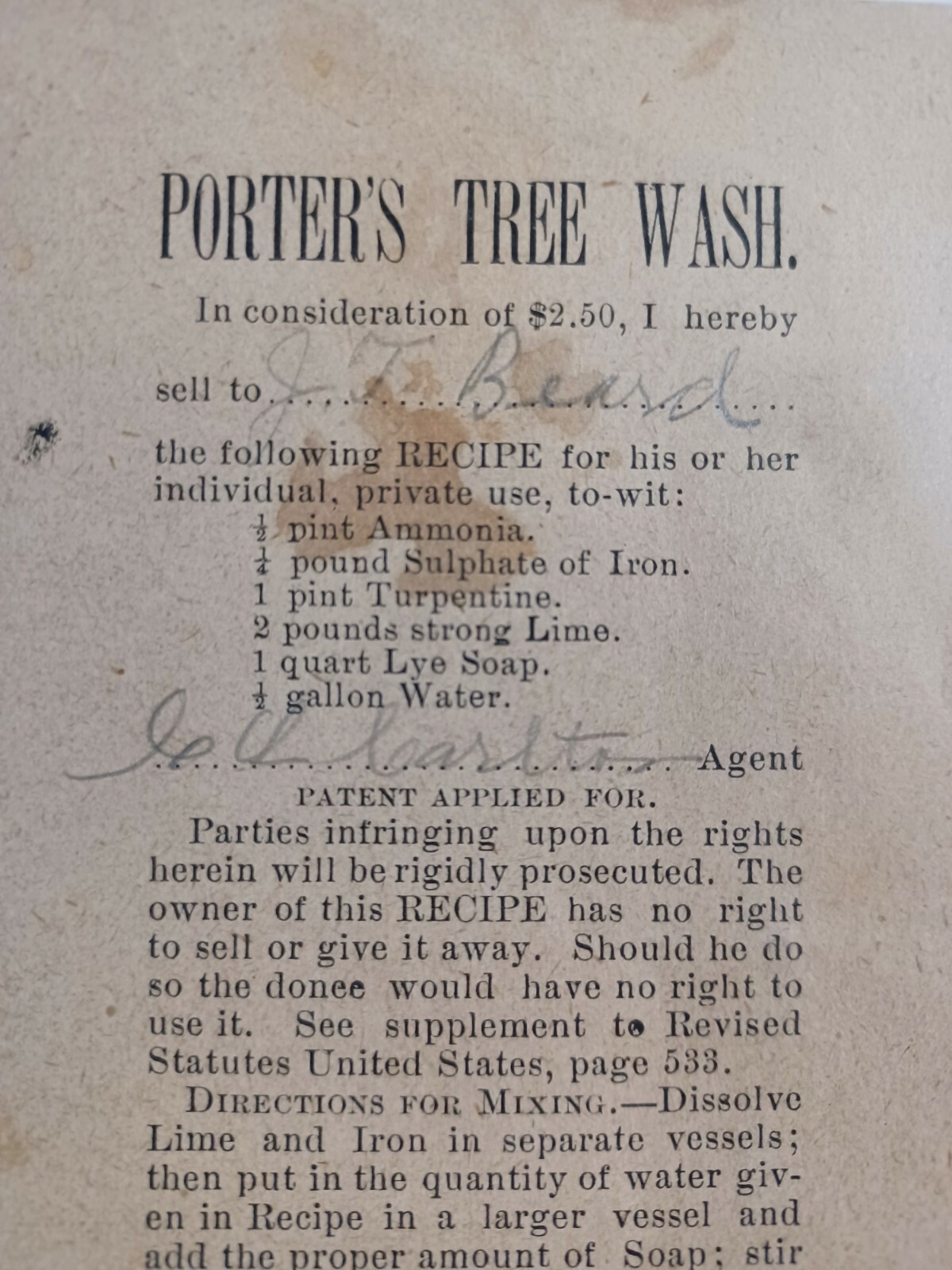 early 1900s Porter&rsquo;s Tree Wash brochure, West Point, Mississippi MS, rare