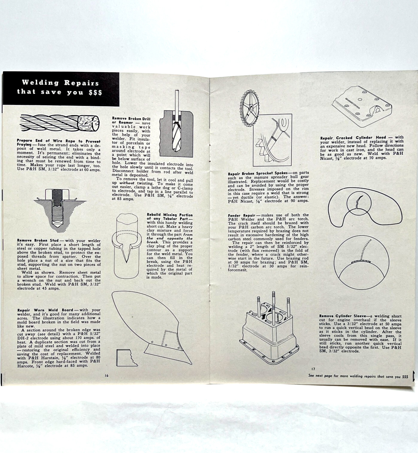 Vintage Practical Ways to use P&H Dial-lectric Farm Welder Brochure Manual