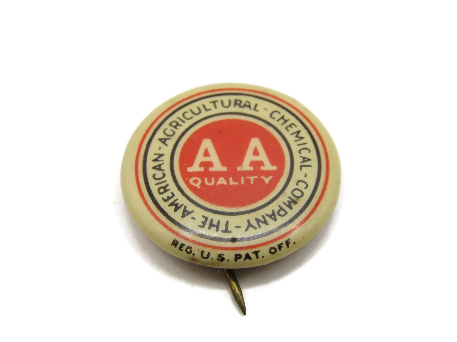 Antique AA Quality Pinback Button American Agricultural Chemical Co. Fertilizer