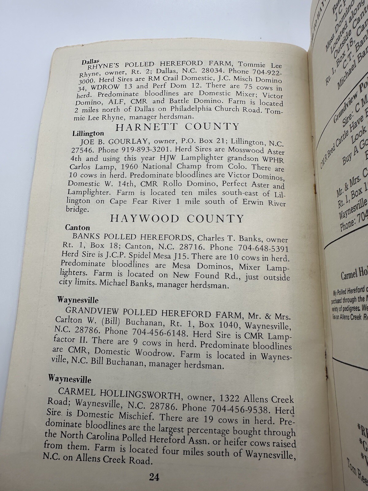 NC Breeder’s Directory Polled Hereford Association Cattle Catalog North Carolina