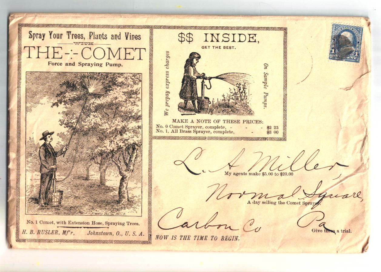 1896 Comet Lawn &Garden Force Pump Recruiting Letter Packet Price List Catalogue