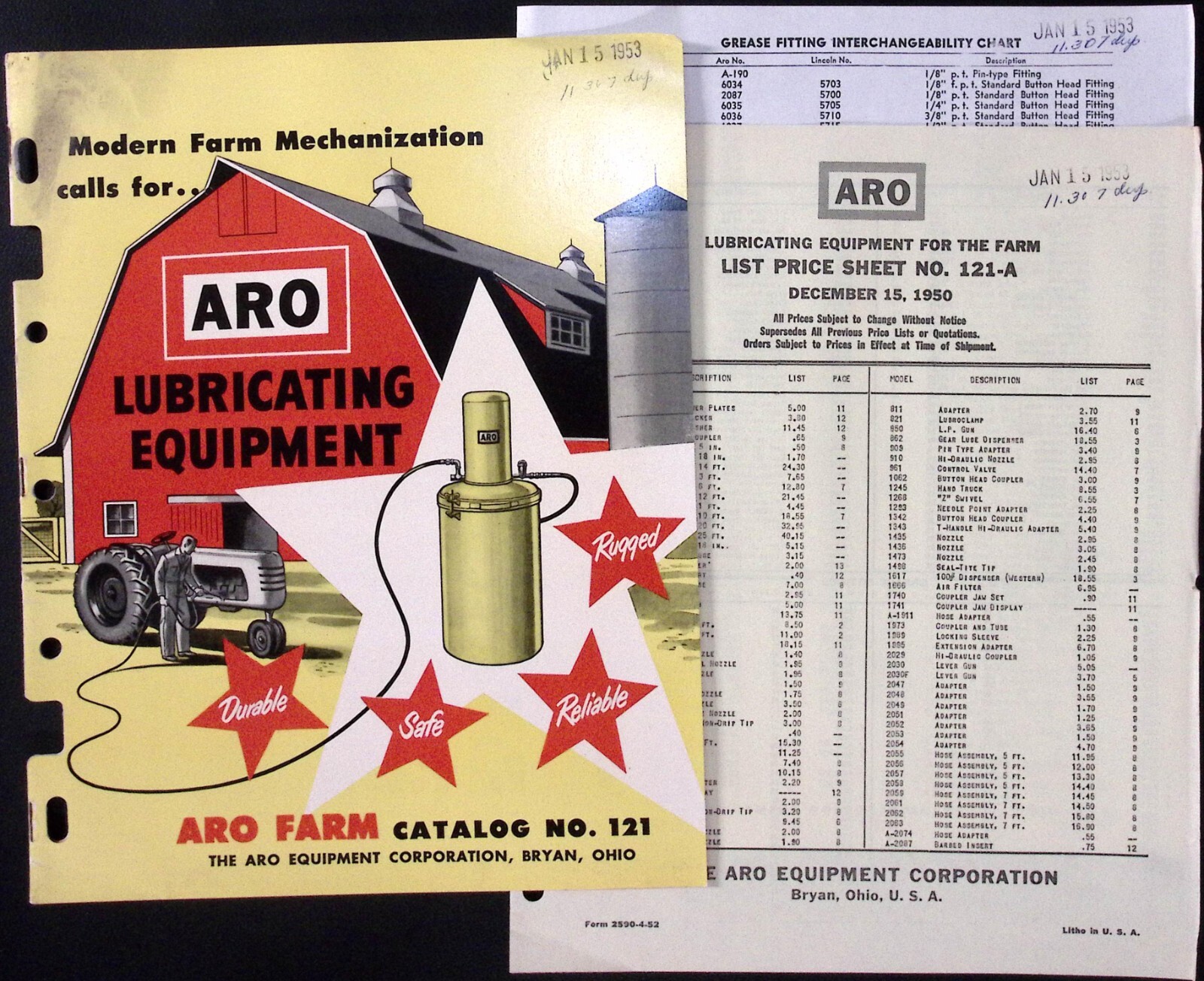 1953 Aro Farm Catalog No 121 Lubricating Equipment ARO Equipment Corp Bryan OH