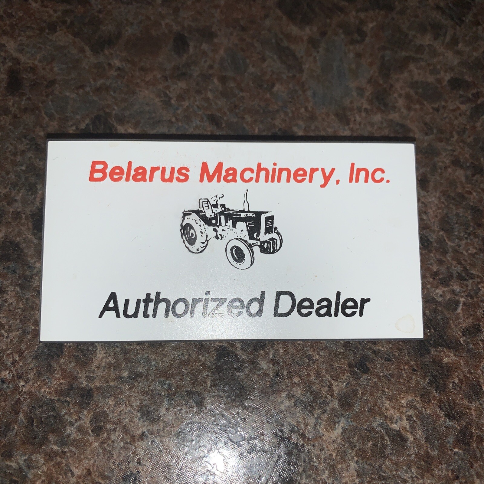 Vtg Belarus Machinery Inc. Authorized Dealer Name Tag Pin