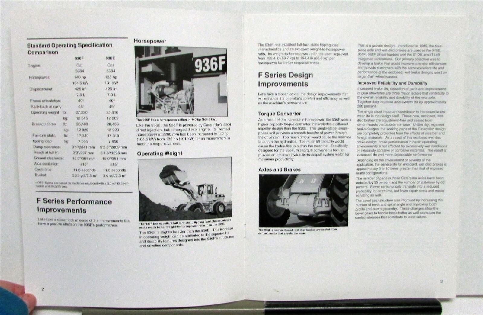 1992 Caterpillar 936F Loader Construction Product Training Bulletin