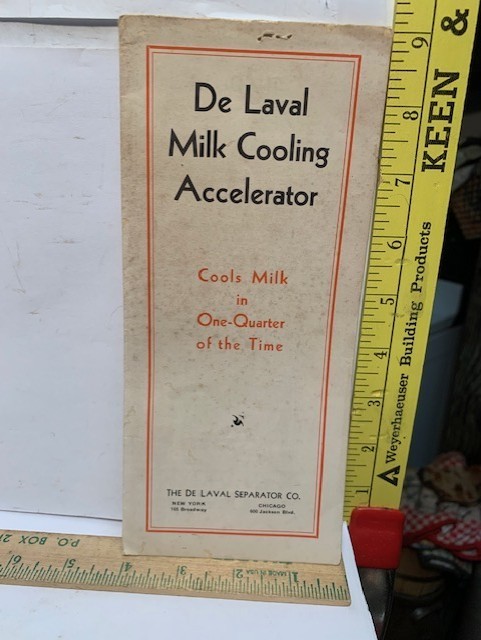 1932 DE LAVAL MILK COOLING ACCELERATOR FOLD OPEN BROCHURE S.1743-4-32 + PRICES