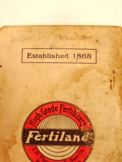vintage circa 1909 L.P. Thomas & Son Co. fertilizer promotional pocket notebook