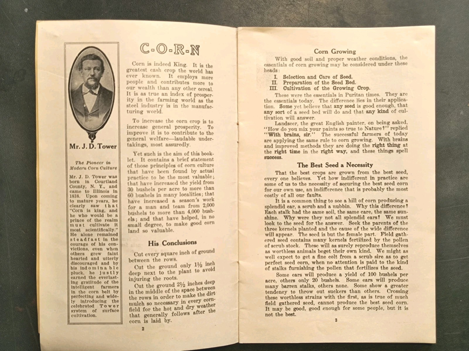 1927 J.D. Tower & Sons Cultivators Corn Culture Agriculture Brochure Farming