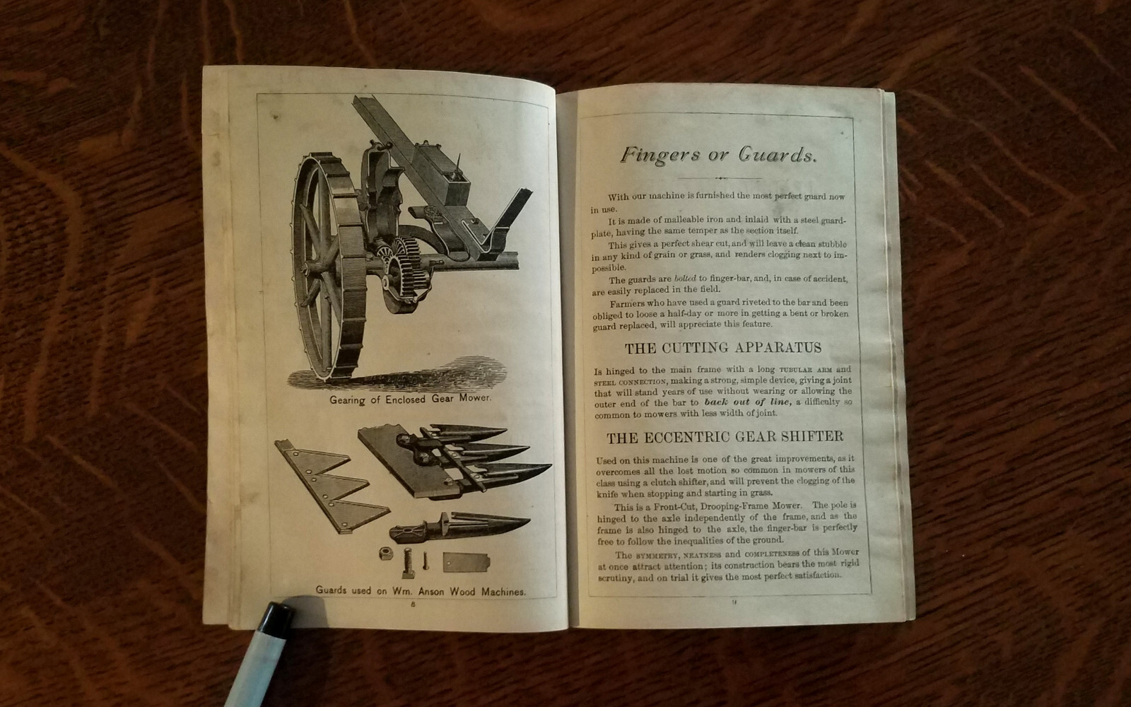 1882 Wm Anson Wood Harvesting Machine Mower Reaper Youngston Catalog Brochure