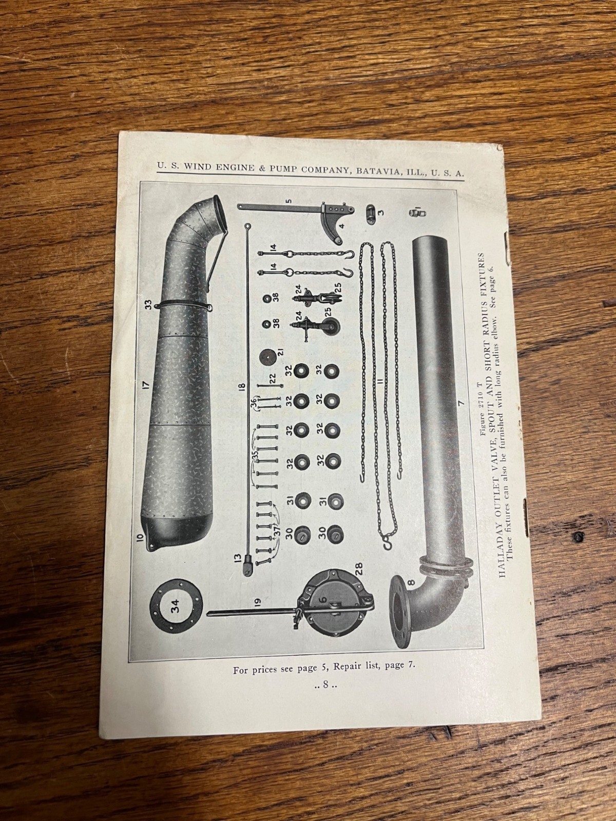 RARE Vintage 1927 US Wind Engine & Pump Co. (Batavia, Illinois) Parts Booklet