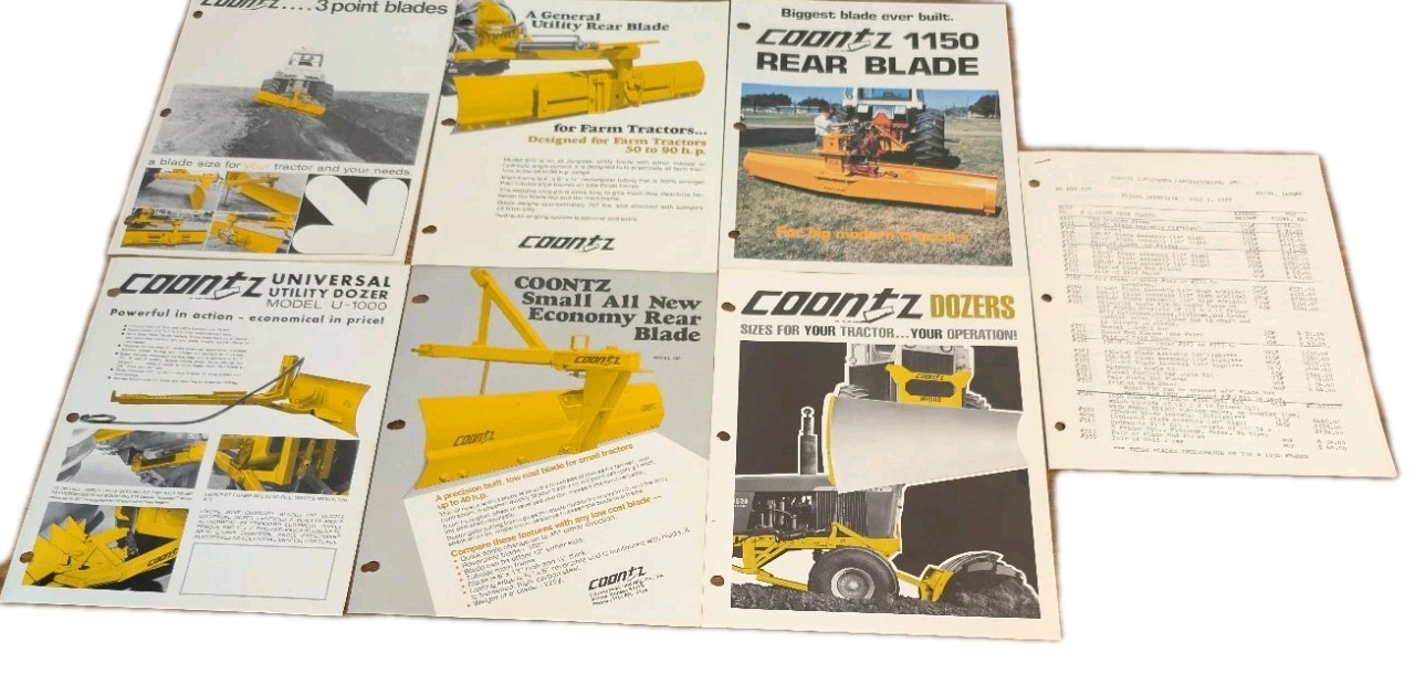 6 Coontz Agriculture Blades Advertisements And Price List 3 Point,U-1000,1150