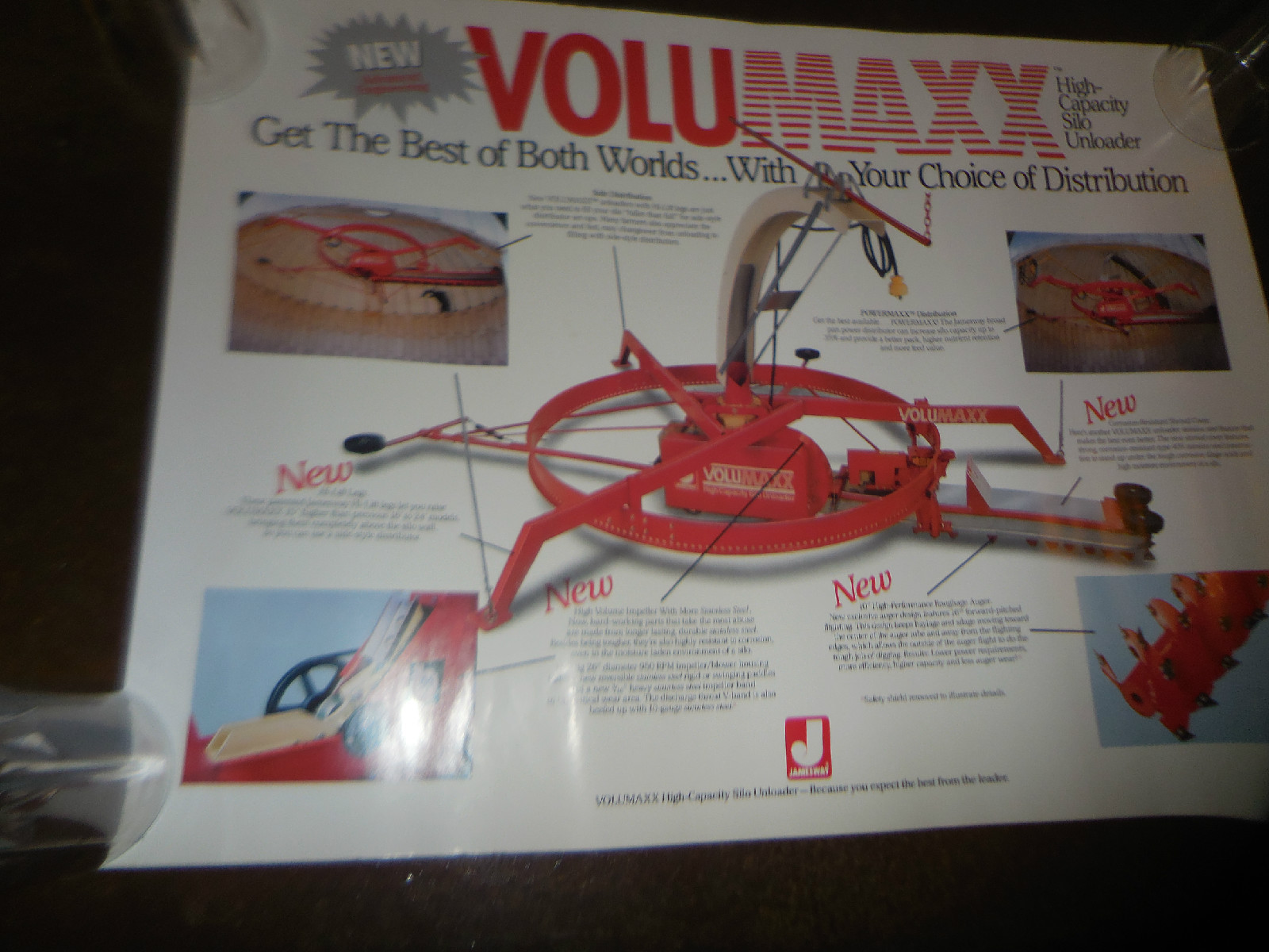 Original Volumaxx High Capacity Silo Unloader Sales Poster 17&Prime; X 23&Prime; NOS Rare