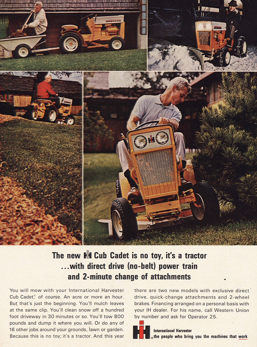 1964 Cub Cadet: No Toy Its Tractor Vintage Print Ad
