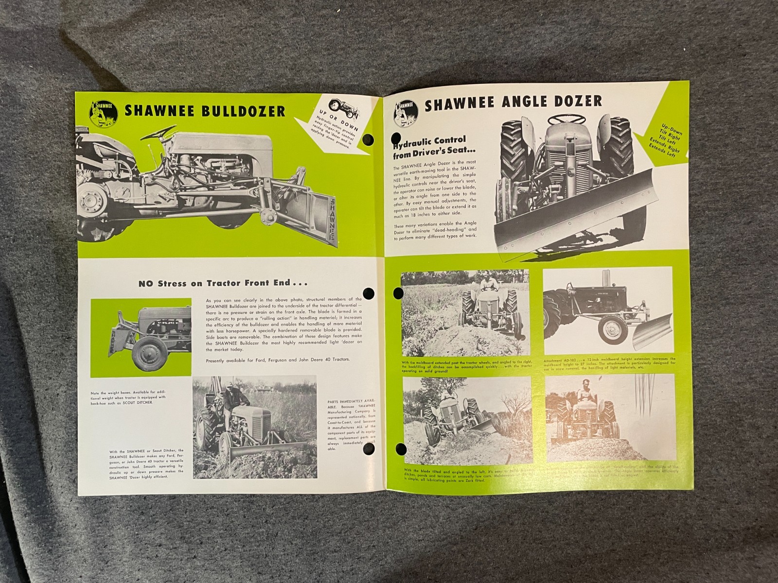 1950&rsquo;s Shawnee Hydraulic Bulldozers & Angle Dozers Tractors Brochure Vintage