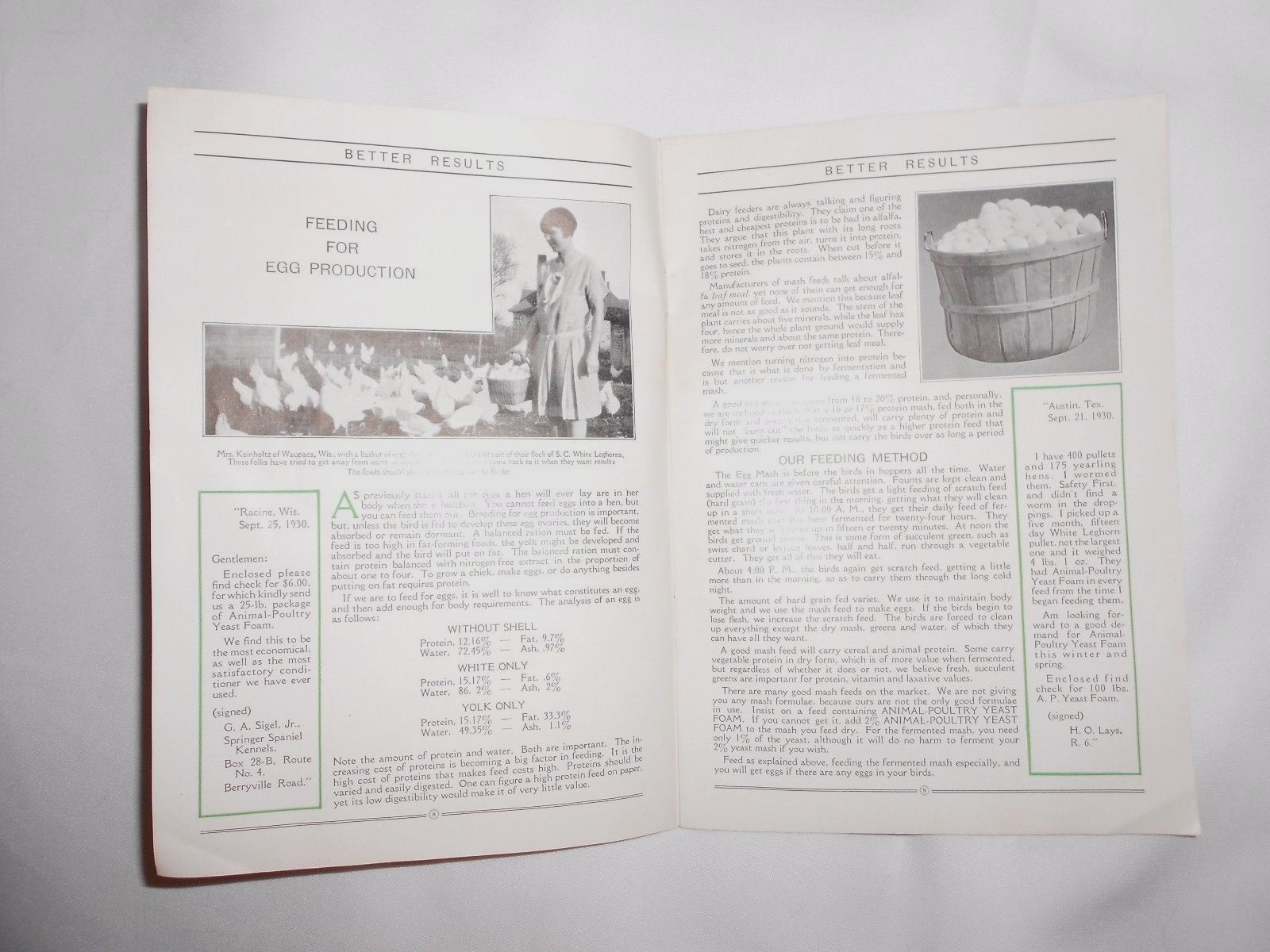 Vtg 1930 Northwestern Yeast Co Chicago Farm Advertising Chickens Pigs Booklet