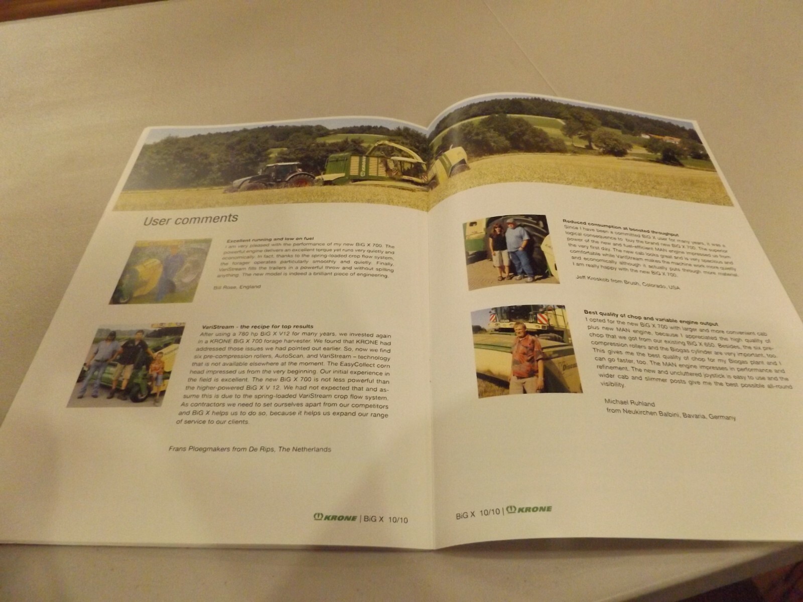 KRONE BIG X 700/850/1100 FORAGE HARVESTER. LITERATURE # BIGX-10.10-US 110236