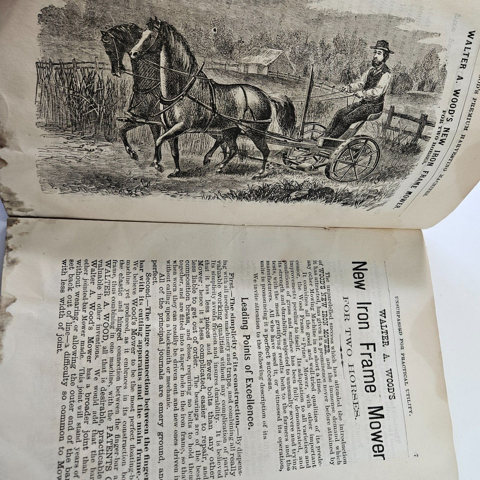 Original 1874 Sales Catalog Woods Harvesting Machines Mowing Reaping