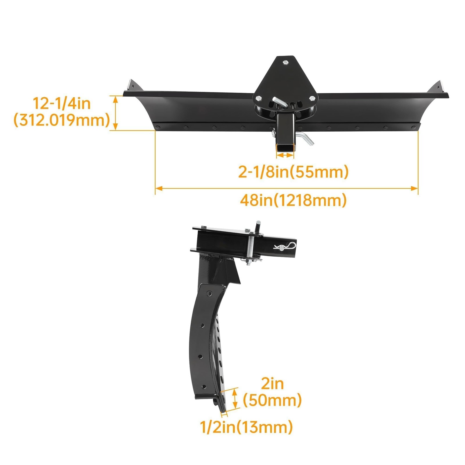 Scrape Blade Implement 3-Point 48&Prime; 2 Inch Receiver 5 Angles ATV UTV Garden