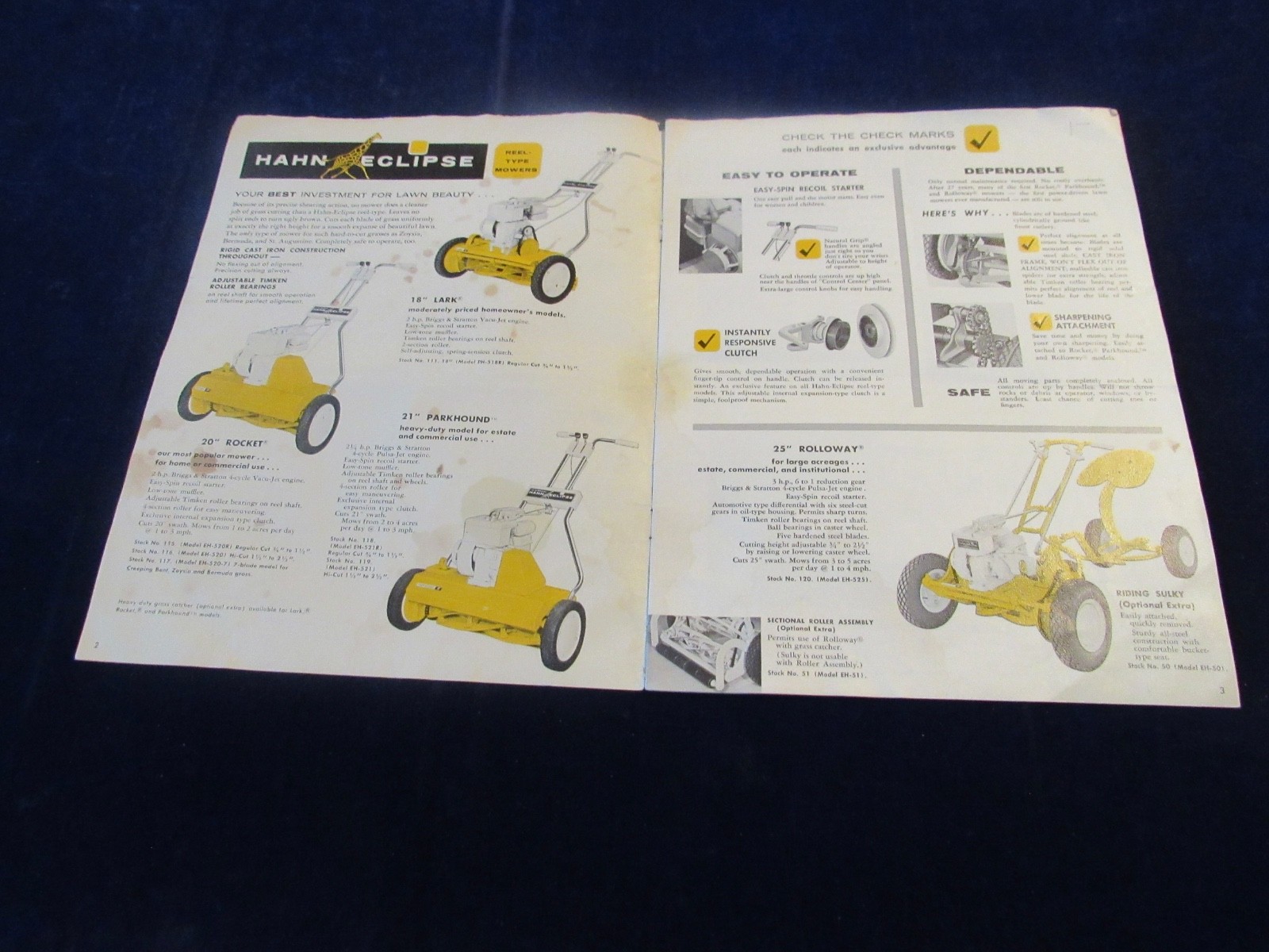 Vintage 1965 Eclipse Power Lawn Mower & Rotary Tiller Catalog Brochure C512