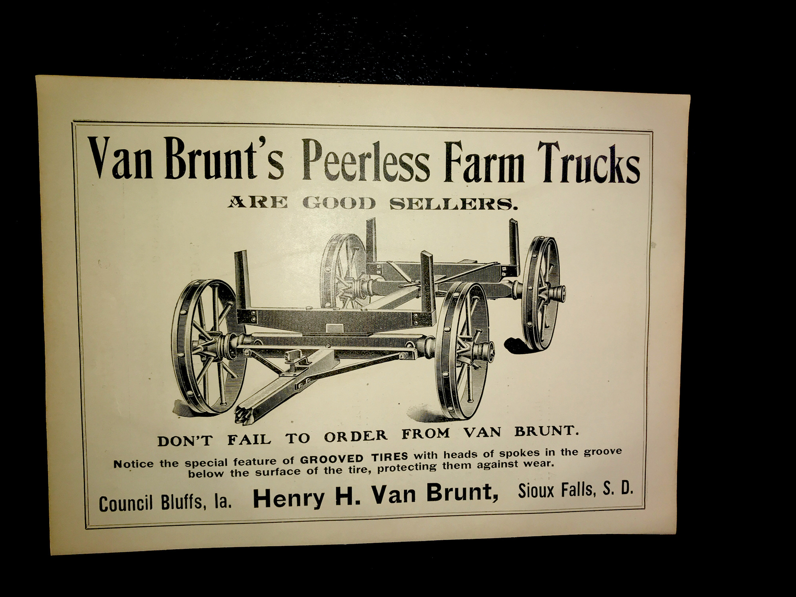 1905 Van Brunt Wagon – Council Bluffs IA – Sioux Falls SD – Farm Advertising