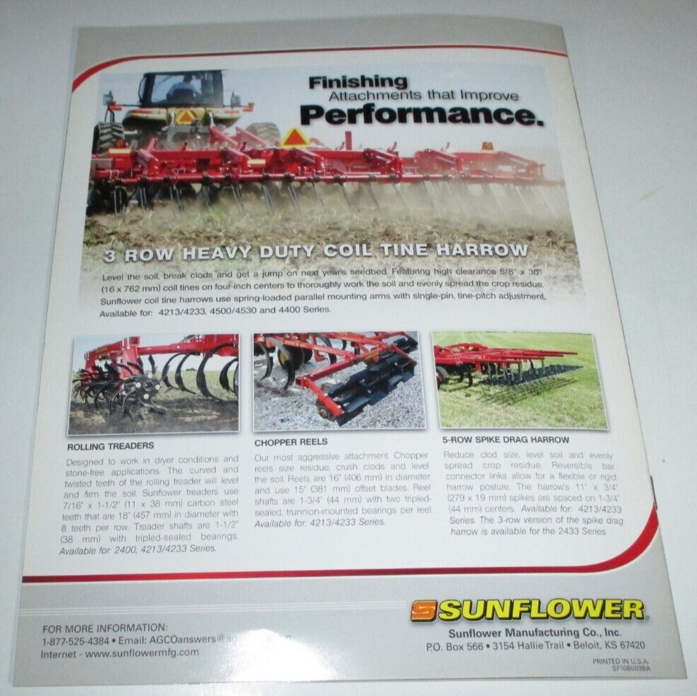 Sunflower 4213 4233 4412 4511 4530 2433 7200 Primary Tillage Tools Sale Brochure