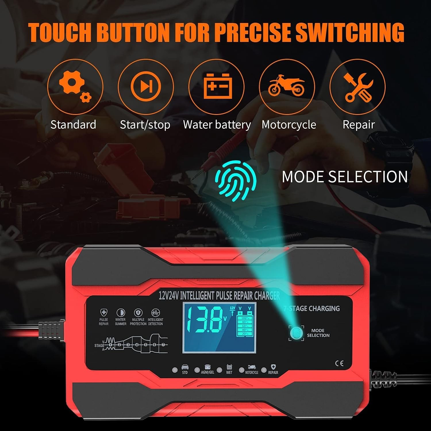 Cargador Mantenedor De Baterias 12v 24v De Auto Carros Manual Automatico Nuevo