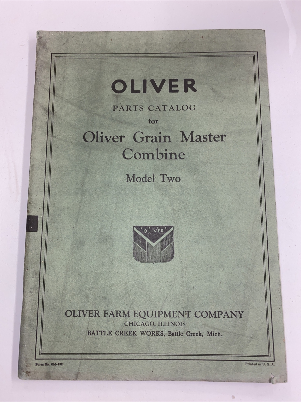 OLIVER Grain Master Combine Parts CATALOG