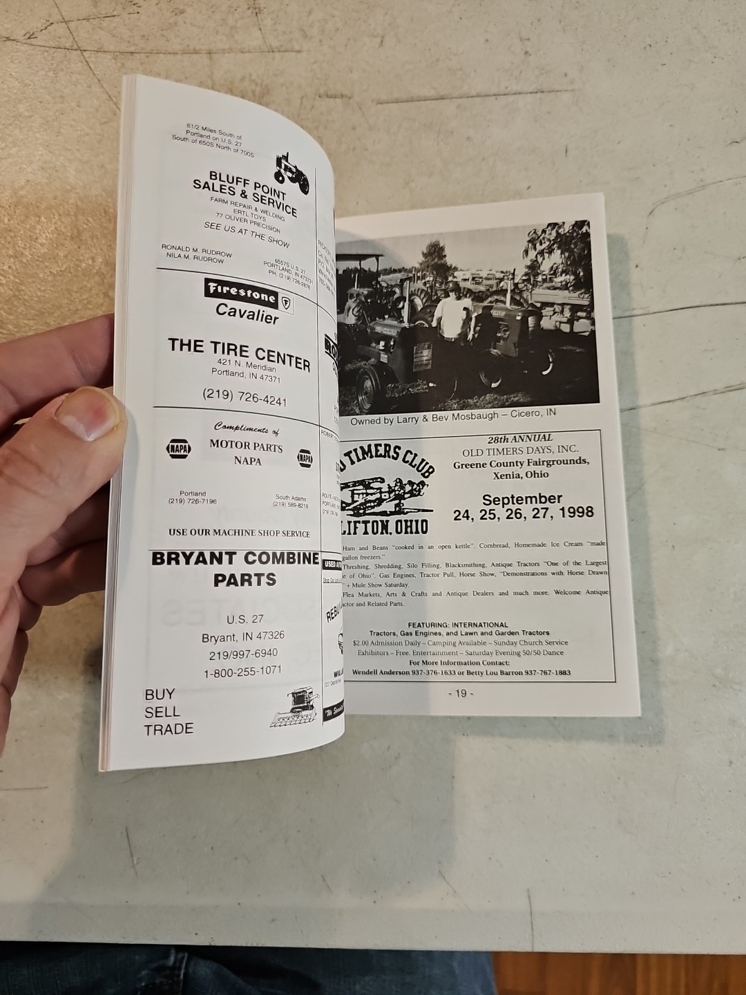 1998 Tri State Gas Engine and Tractor Show Jay County Fairgrounds Booklet