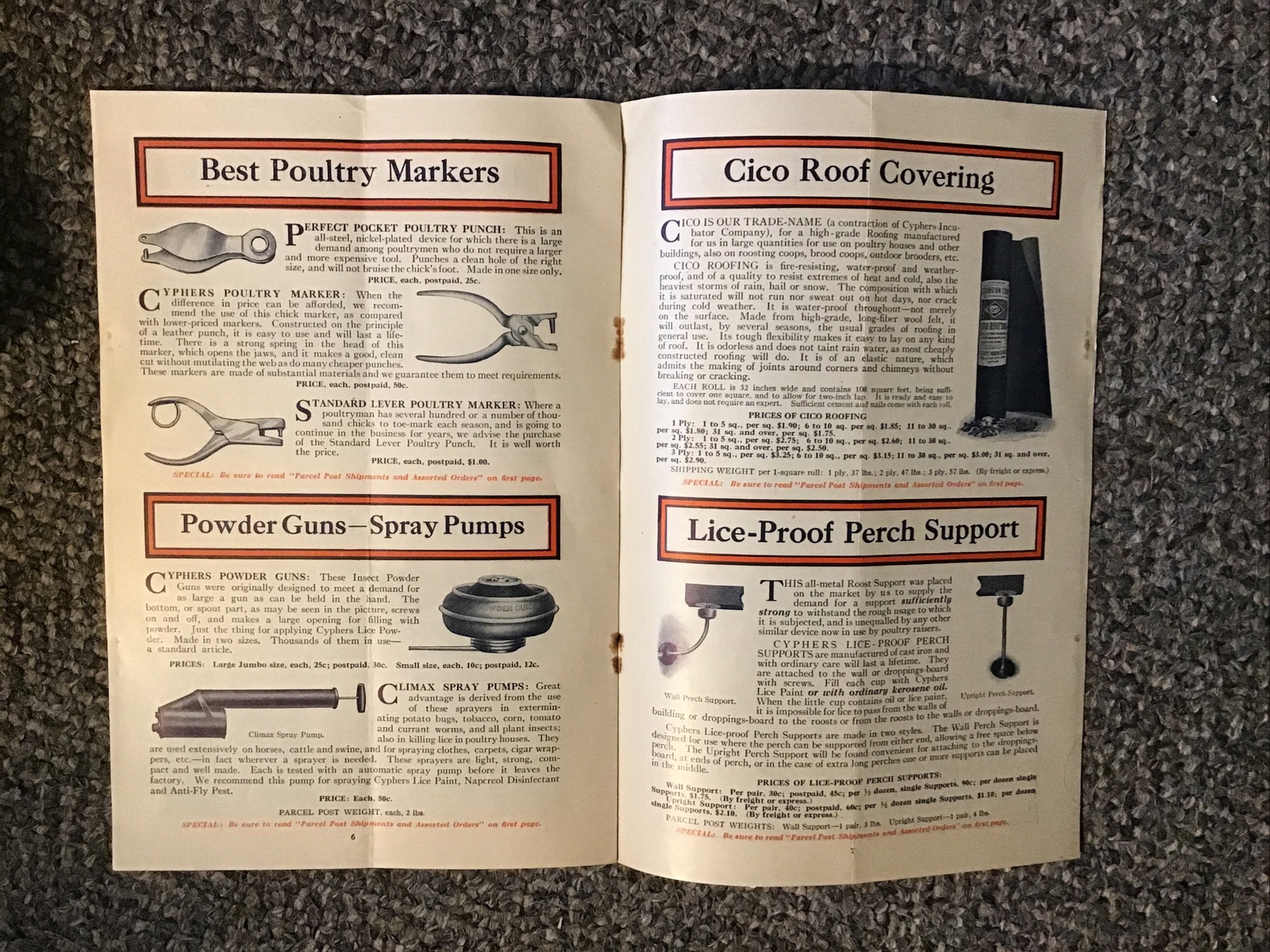 Cyphers Poultry Supplies 1900s Seasonal Catalog/ Insecticides Farming