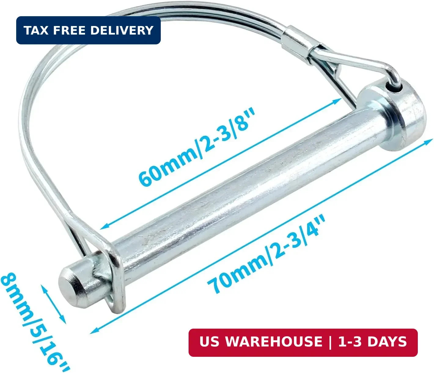 Uenhoy 10 Pcs Shaft Locking Pin 5/16 Inch Safety Coupler Pin Arch Wire Lock Pin