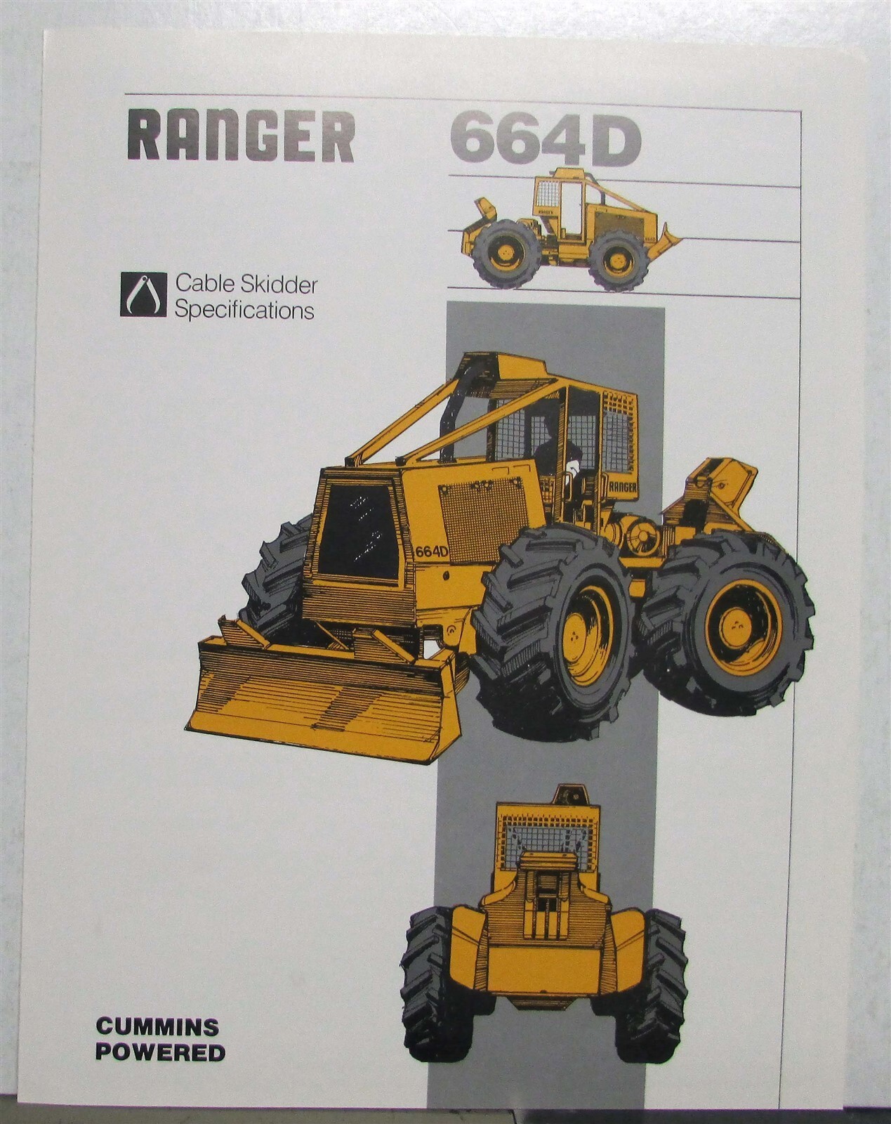 1986 Clark Ranger 664D Cable Skidder Diagrams Specs Construction Sales Folder