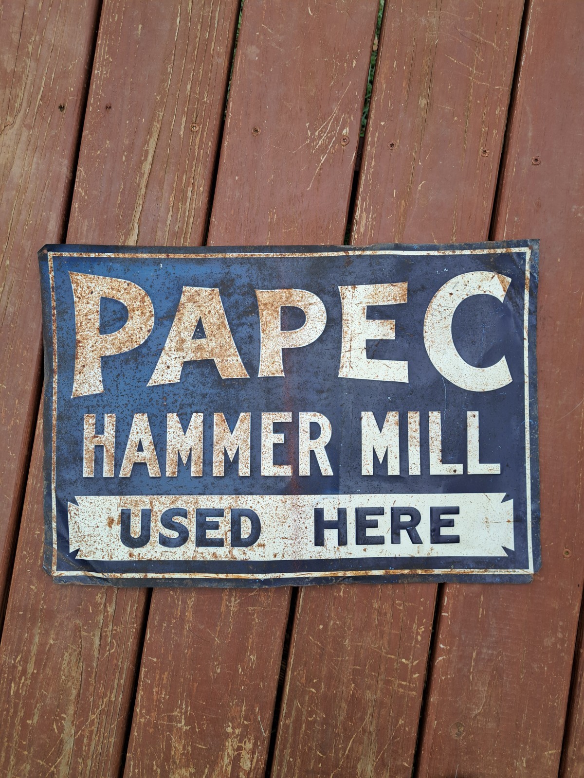 Papec Tin Sign Vintage Hammer Mill Used Here Agricultural Tractor Farm