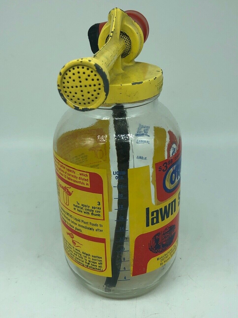 Vintage 1960&rsquo;s Metal Ortho Chevron Chemical Lawn Fertilizer Glass Sprayer