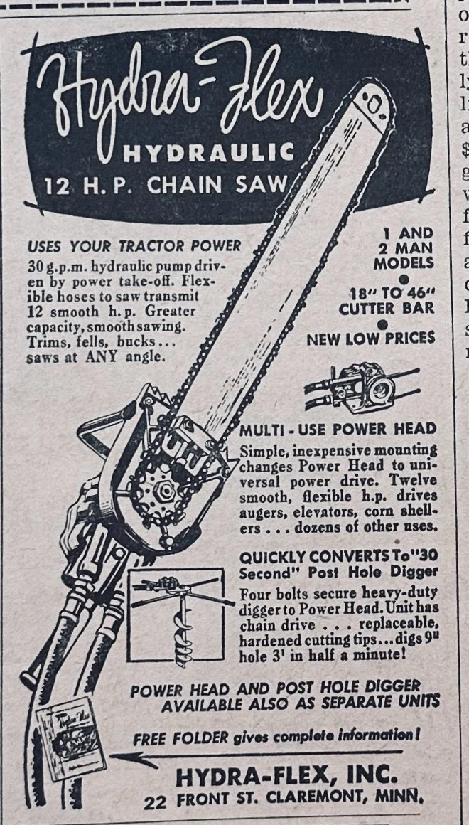 Vintage Mixed Lot of (3) Early Chain Saw Ads 1954-1962 Set 119 Lombard, Strunk