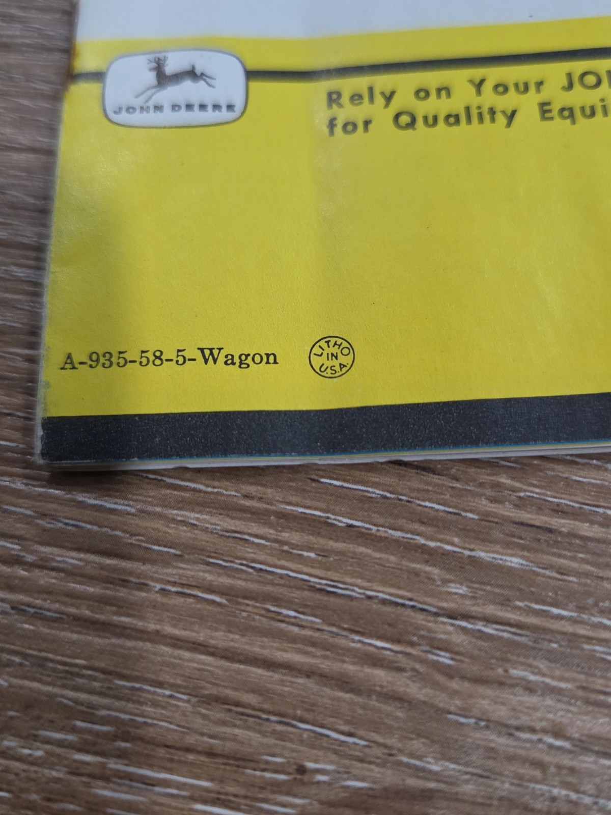 John Deere Big Four Wagons Fold Out 1958 Litho Sales BROCHURE FREE SHIPPING