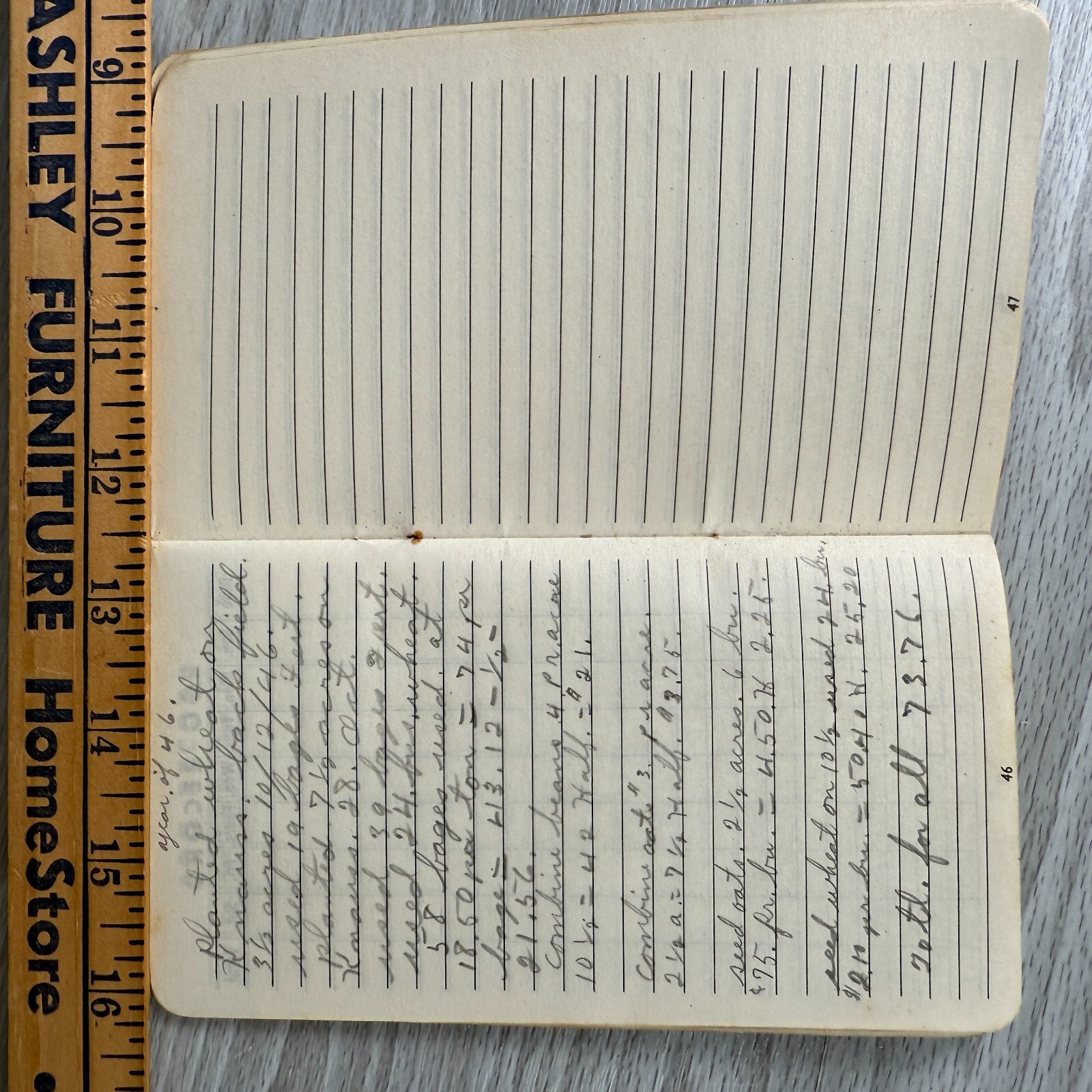 Vtg Notebook 1946 Firestone Farm Guide Book Income Expense Records USED WRITING