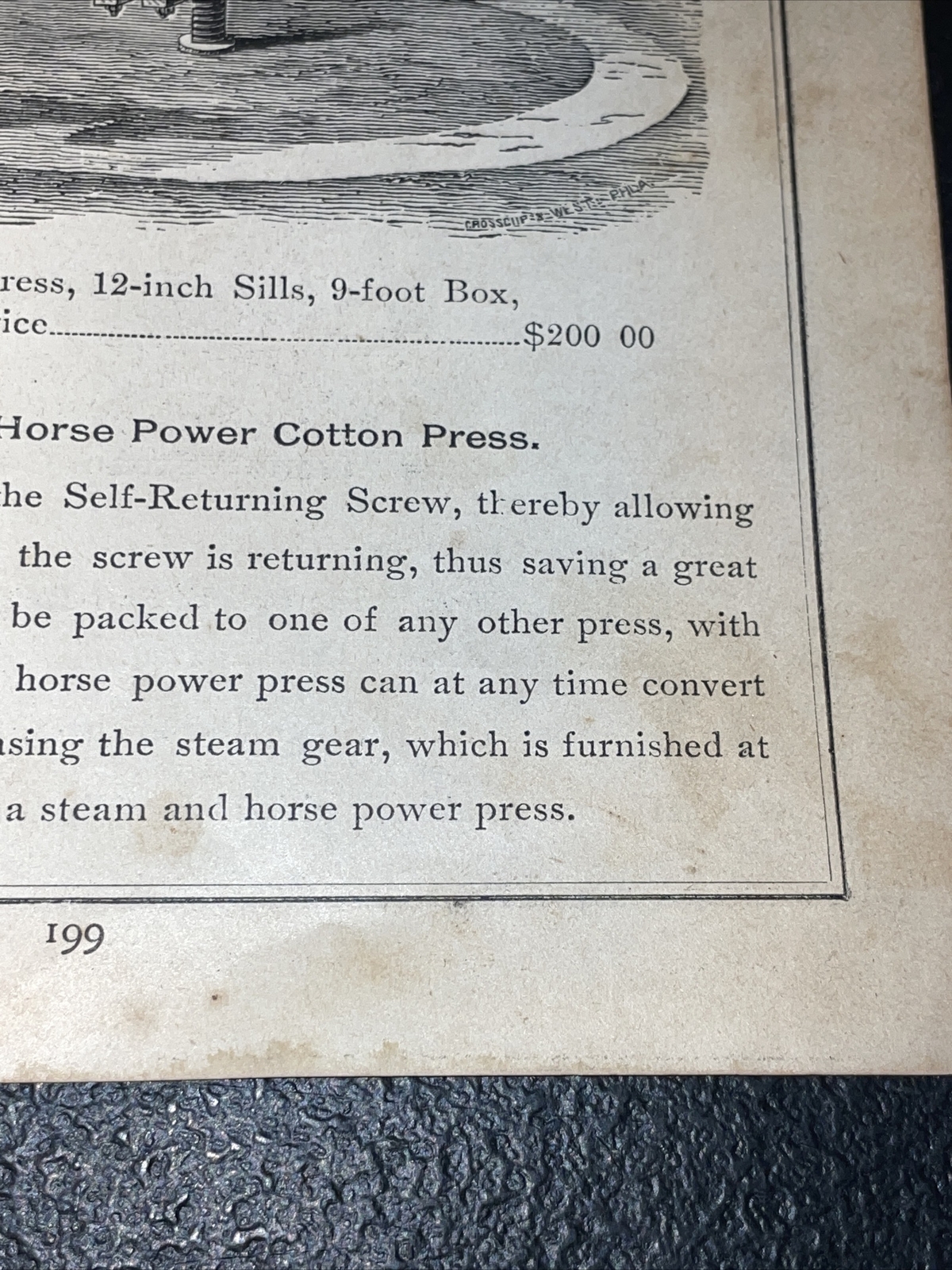 1891 Baldwin – Ivens Horse Power Cotton Press Farm Advertising – New Orleans