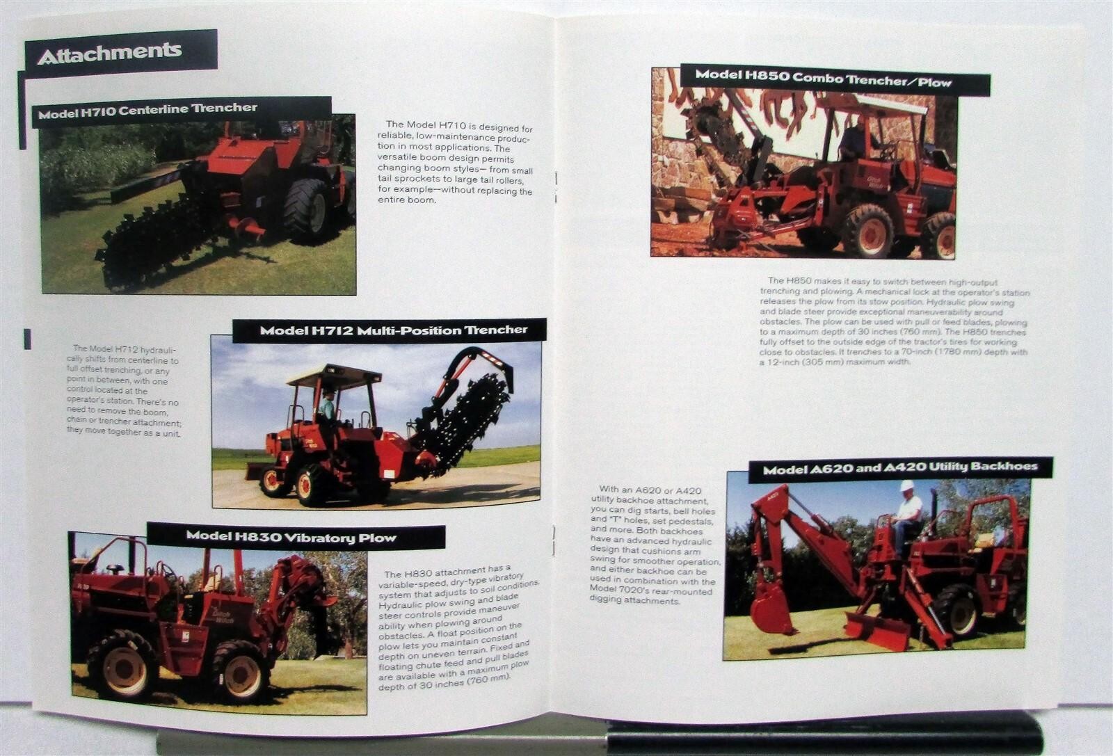 1997 Ditch Witch 7020 Trencher Specifications Construction Sales Brochure