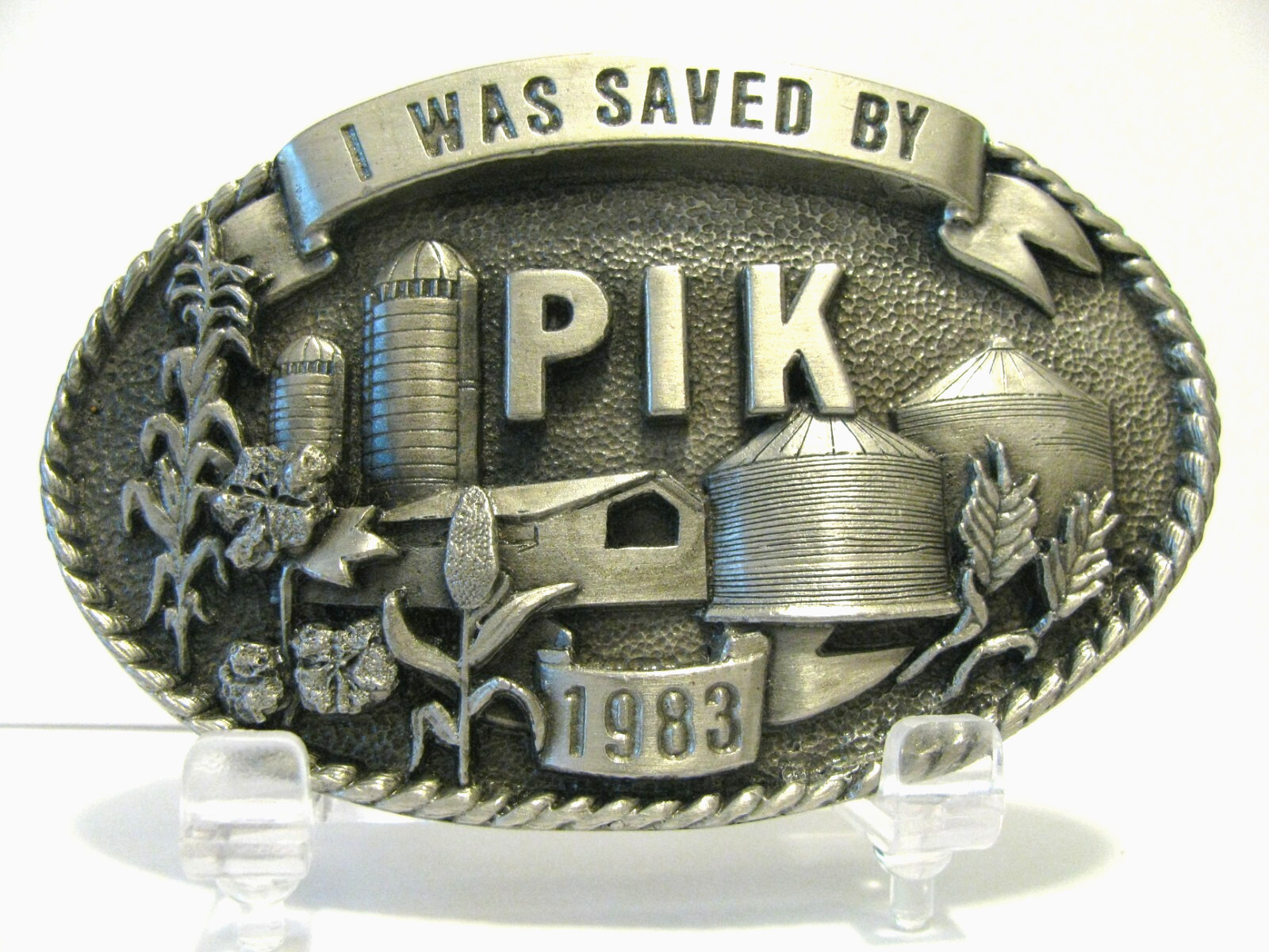 PIK Payment in Kind Farm Land Set Aside Belt Buckle 1983 Agriculture Reagan AG
