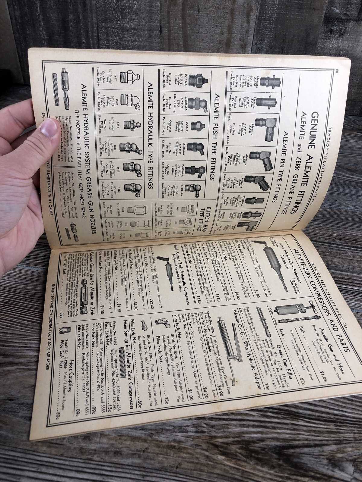 1938 Tractor Replacement Parts Co. Farming Agriculture Price List Catalog