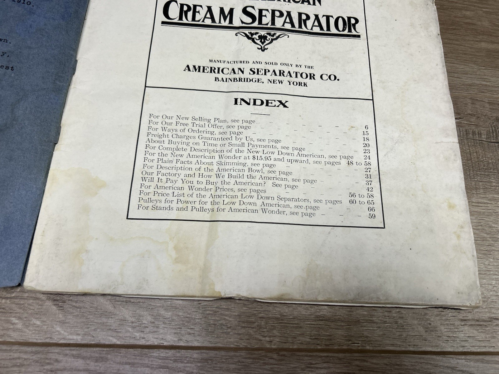 Antique Vintage Genuine American Cream Separator Co. Catalog